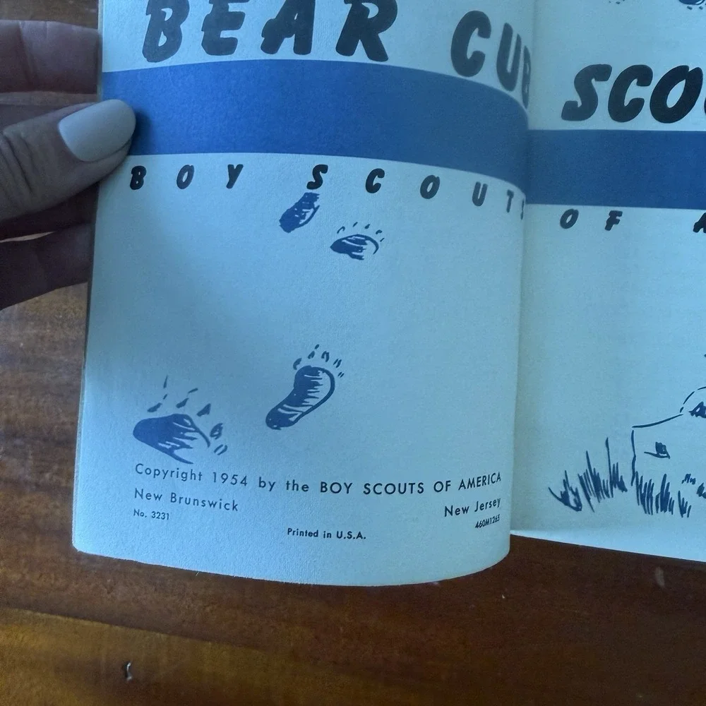 Vintage Boy Scouts Cub Scouts Lot 1965 Bear Book Belt Neckerchiefs Webelos BSA